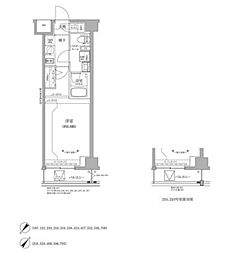 RELUXIA GRANDE 川崎大師公園 1Kの間取図画像
