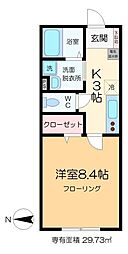 エルソルビオス 1Kの間取図画像