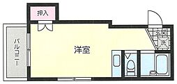 村田ハイツ ワンルームの間取図画像