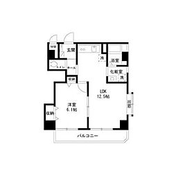 ウイングピア美園 1LDKの間取図画像
