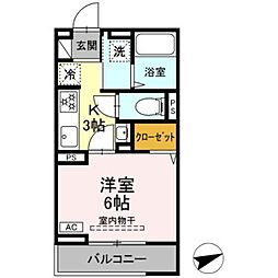 セレスティア柴又VI 1Kの間取図画像