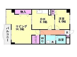 マンション第二青山 1LDKの間取図画像
