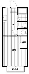 サンクレスト三山 1DKの間取図画像