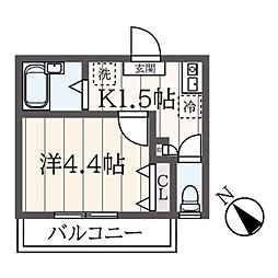 JunoVillageBlanc 1Kの間取図画像