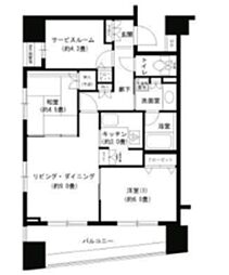 パークキューブ浅草田原町 2SLDKの間取図画像