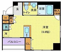 東京メトロ半蔵門線 水天宮前駅 徒歩3分の賃貸マンション 10階ワンルームの間取り