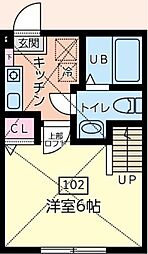Mont Serenity 麻溝台 2階1Kの間取り