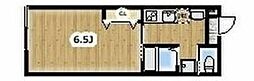 アンビション豊春 2階1Kの間取り
