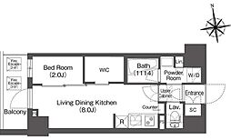 コンフォリア・リヴ西葛西 5階1LDKの間取り