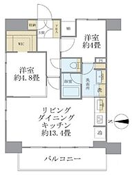 デュオフラッツ葛西 13階2LDKの間取り