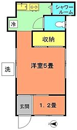 浅間ハイツ 1階1Kの間取り