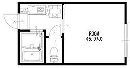 BUNCA北千住 3階1Kの間取り