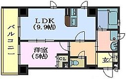 イーストレジデンス本山 5階1LDKの間取り