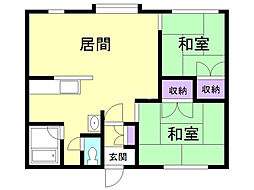 シャルム玉木 2LDKの間取図画像