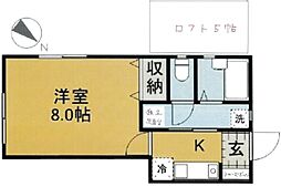 フォレストパーク山手 1Kの間取図画像