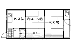 龍山ハイツ 1階2DKの間取り