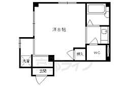 シャガール 2階1Kの間取り