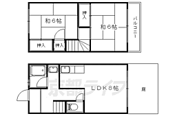 京都地下鉄東西線 御陵駅 徒歩9分の賃貸マンション 1階2LDKの間取り