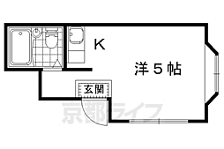 京都地下鉄東西線 椥辻駅 徒歩20分の賃貸マンション 3階1Kの間取り