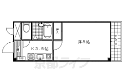 グリーングロウ桃山 1Kの間取図画像