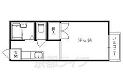 京都地下鉄東西線 東野駅 徒歩7分の賃貸アパート 2階1Kの間取り