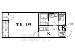 JR東海道・山陽本線 山科駅 徒歩11分の賃貸アパート 1階1Kの間取り