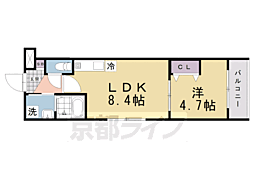 ＣＵＯＲＥ城陽 3階1LDKの間取り