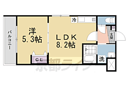 ＣＵＯＲＥ城陽 3階1LDKの間取り