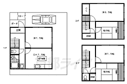 京都地下鉄東西線 御陵駅 徒歩12分の賃貸マンション 1階5DKの間取り