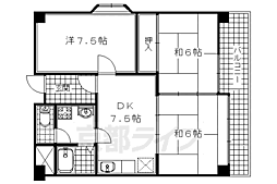 コンフォート北澤 5階3DKの間取り