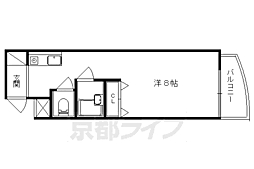 アーク醍醐 4階1Kの間取り