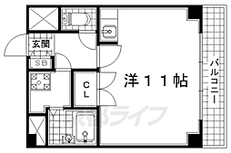荒川ビル 4階1Kの間取り