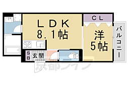 Ｒｅｃｕｅｒｄｅ桃山 1階1LDKの間取り