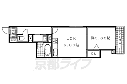 Ｓｈａ　Ｍａｉｓｏｎ　Ｌｅｓ　Ｂｏｉｓ 2階1LDKの間取り