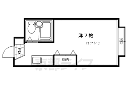 バティマン・ユニ 1Kの間取図画像