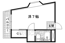 近鉄京都線 山田川駅 徒歩8分の賃貸マンション 4階ワンルームの間取り