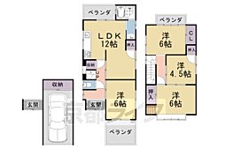 京都地下鉄東西線 椥辻駅 徒歩7分の賃貸一戸建て 4LDKの間取り