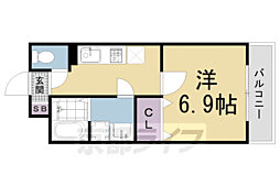 ＷＩＮ深草枯木町 3階1Kの間取り