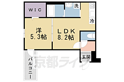 JR片町線(学研都市線) 長尾駅 徒歩5分の賃貸アパート 2階1LDKの間取り