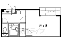 プロシード桃山 3階1Kの間取り