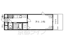 ピュア12 1階1Kの間取り