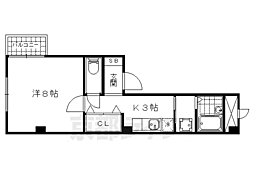 JR東海道・山陽本線 山科駅 徒歩6分の賃貸マンション 5階1Kの間取り