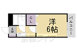 近鉄京都線 興戸駅 徒歩7分の賃貸マンション 2階1Kの間取り