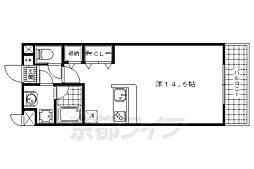 JR東海道・山陽本線 山科駅 徒歩6分の賃貸マンション 1階ワンルームの間取り