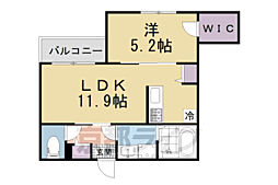 京阪本線 樟葉駅 徒歩12分の賃貸アパート 2階1LDKの間取り