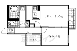 ローザンヌ 2階1LDKの間取り