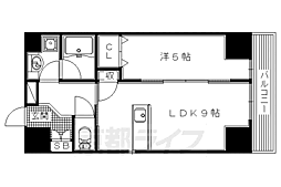京阪本線 樟葉駅 徒歩3分の賃貸マンション 1階1LDKの間取り