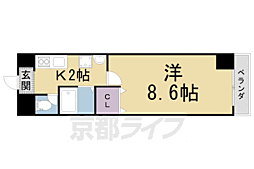 JR片町線(学研都市線) JR三山木駅 徒歩7分の賃貸マンション 5階1Kの間取り
