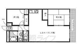JR片町線(学研都市線) 同志社前駅 徒歩6分の賃貸マンション 3階2LDKの間取り