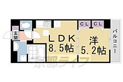 JR片町線(学研都市線) 大住駅 徒歩9分の賃貸アパート 3階1LDKの間取り